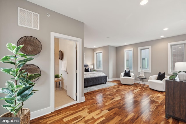 bedroom featuring light wood-type flooring