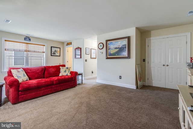 view of carpeted living room