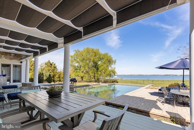 wooden deck featuring a patio