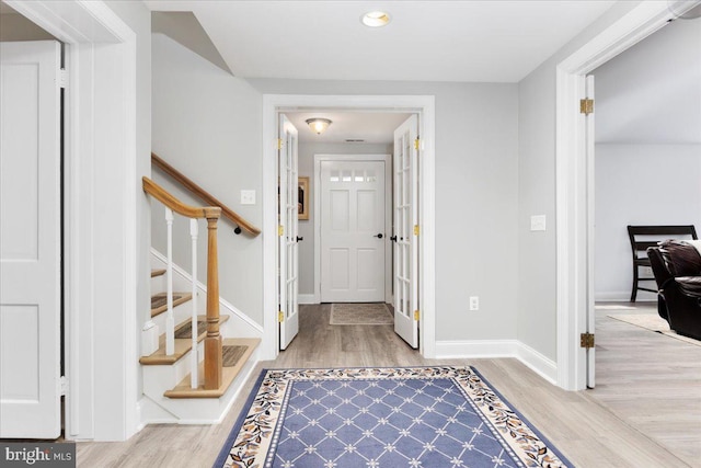 entryway featuring light wood-type flooring