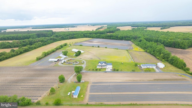 aerial view featuring a rural view