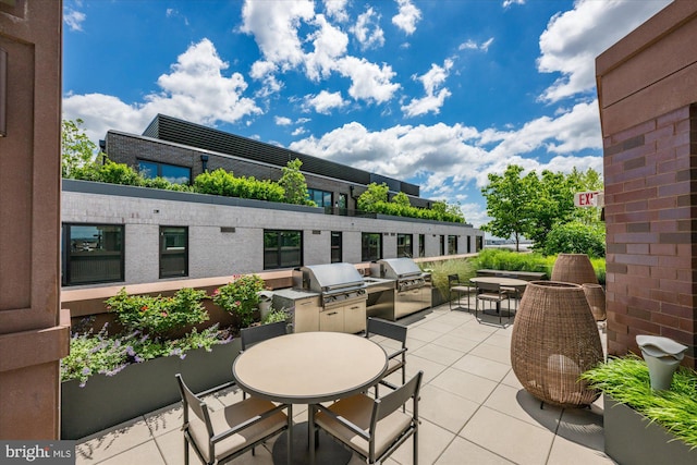 view of terrace featuring area for grilling