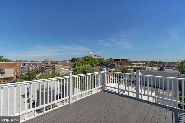 wooden deck with cooling unit