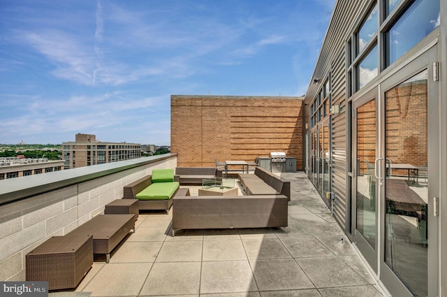 view of patio / terrace with outdoor lounge area and area for grilling