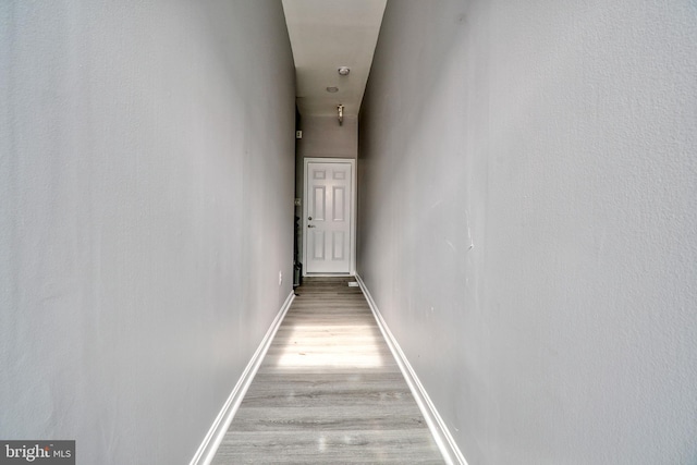 hallway featuring light wood-type flooring