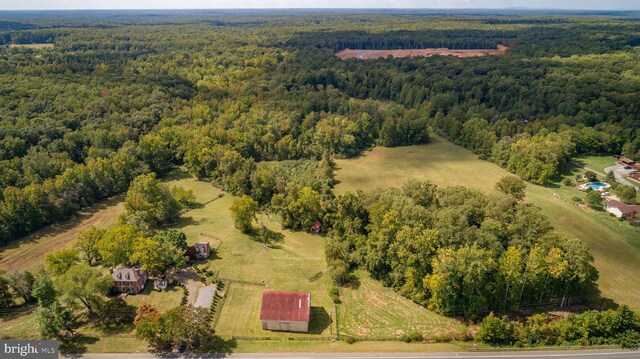 aerial view featuring a rural view