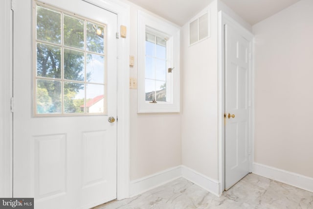 1791 Warrenton Rd, Fredericksburg, VA 22406 - doorway to outside with light marble finish flooring and plenty of natural light
