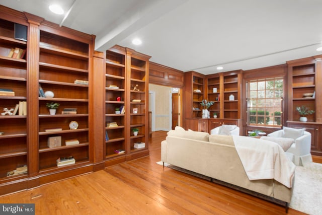 1791 Warrenton Rd, Fredericksburg, VA 22406 - living area with wood finished floors, built in features, and recessed lighting