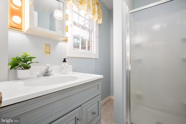 1791 Warrenton Rd, Fredericksburg, VA 22406 - full bath with a stall shower, vanity, and tile patterned floors
