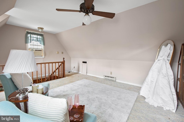 1791 Warrenton Rd, Fredericksburg, VA 22406 - bonus room with vaulted ceiling, carpet flooring, a ceiling fan, and cooling unit