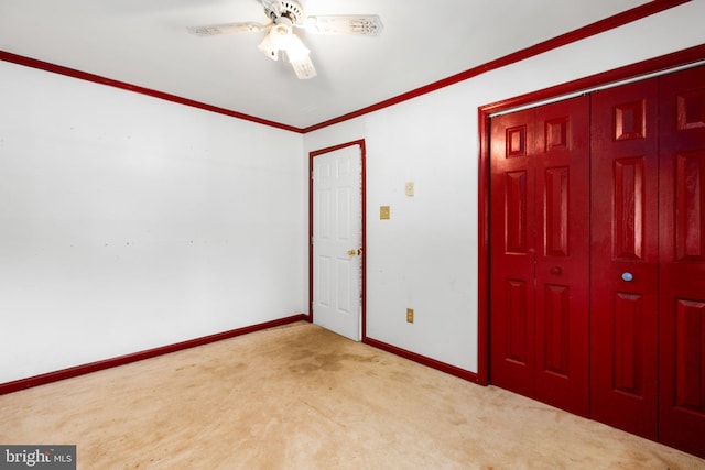 1791 Warrenton Rd, Fredericksburg, VA 22406 - spare room featuring carpet, a ceiling fan, and ornamental molding
