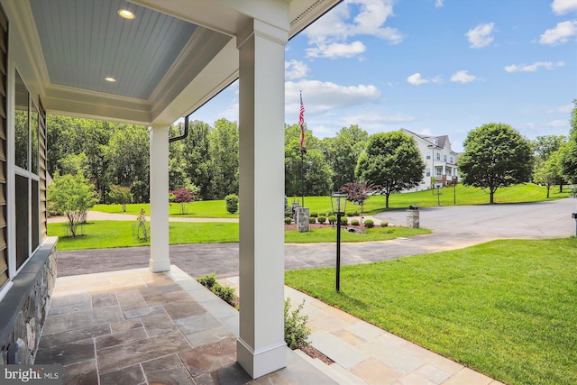 view of patio with covered porch