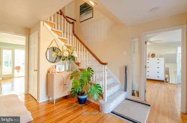 foyer entrance featuring hardwood / wood-style flooring