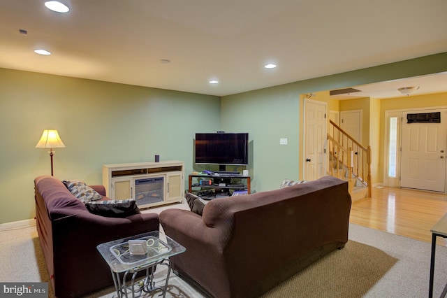 living room featuring hardwood / wood-style flooring