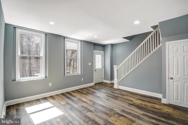 entryway featuring dark hardwood / wood-style flooring