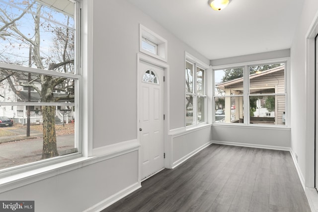 view of unfurnished sunroom