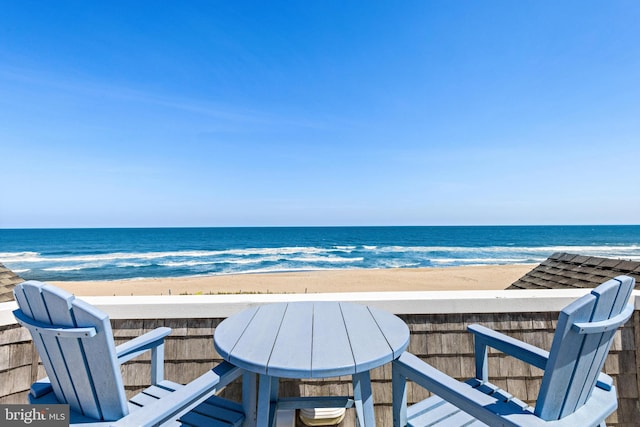 exterior space with a view of the beach