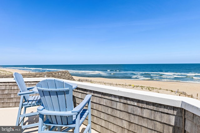 exterior space with a view of the beach and a water view