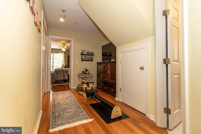 hallway featuring light hardwood / wood-style floors