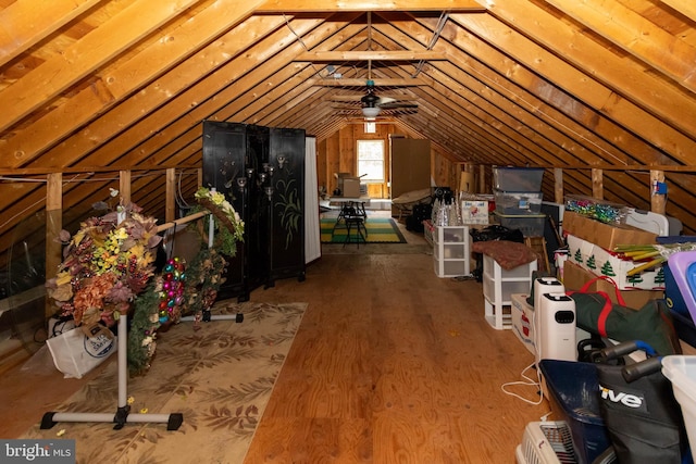 view of unfinished attic