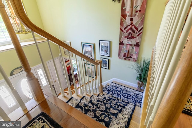 entrance foyer with hardwood / wood-style flooring