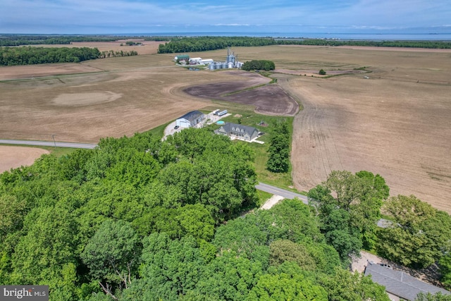 drone / aerial view with a rural view