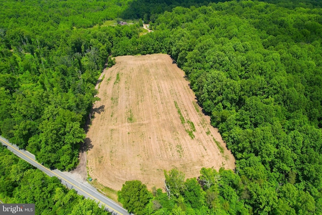 5709 Plummer Ln, Lothian, MD 20711 - aerial view of property and surrounding area featuring a forest and property boundaries highlighted