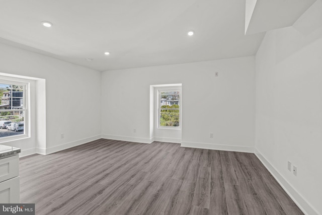 empty room featuring hardwood / wood-style flooring