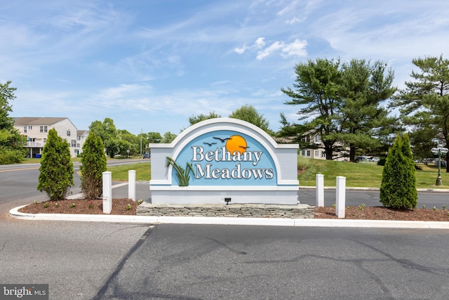 view of community sign