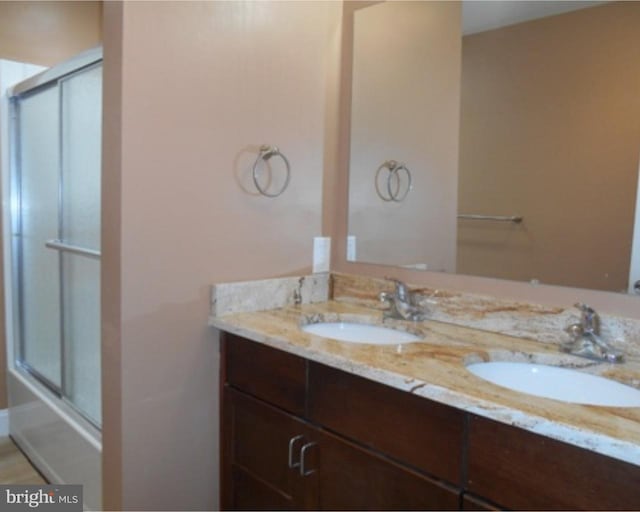 bathroom with double vanity