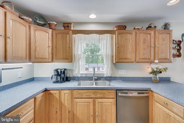 kitchen featuring stainless steel dishwasher and sink