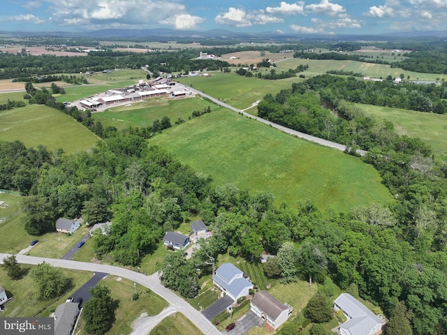 bird's eye view featuring a rural view