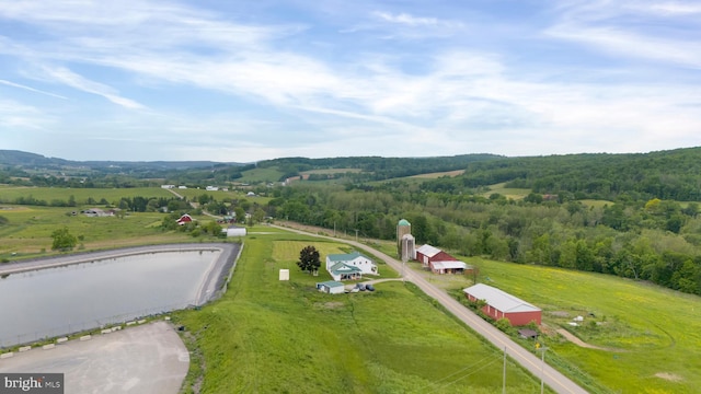 drone / aerial view featuring a rural view