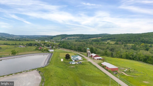 bird's eye view featuring a rural view