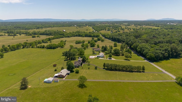 aerial view with a rural view and a mountain view