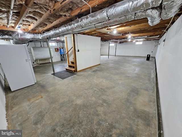 basement with a healthy amount of sunlight