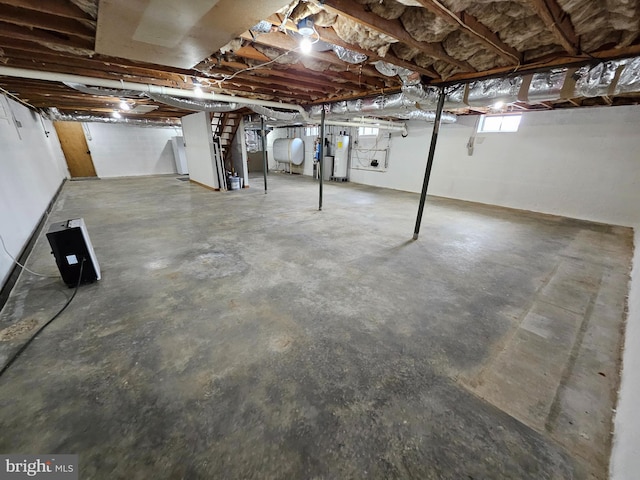 basement with gas water heater