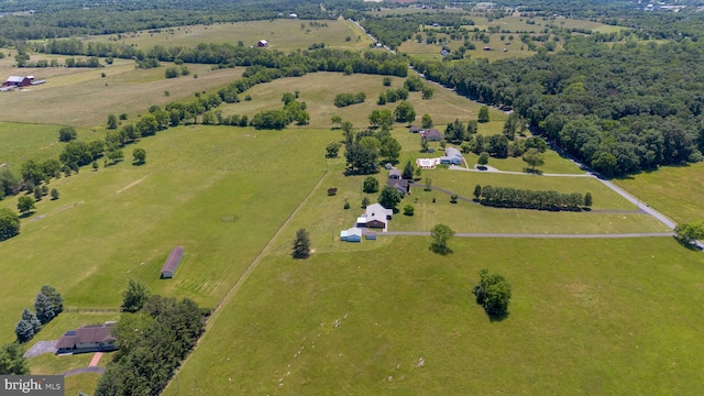 bird's eye view featuring a rural view