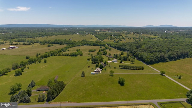 aerial view with a rural view and a mountain view