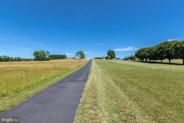 view of street with a rural view