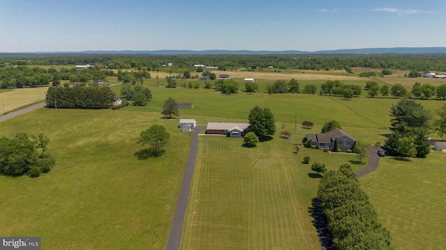 drone / aerial view with a rural view