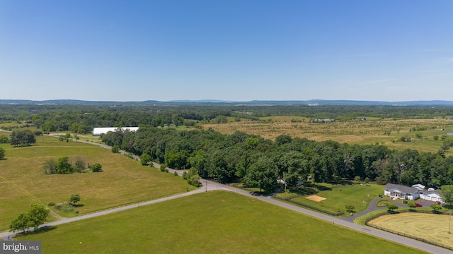 drone / aerial view with a rural view