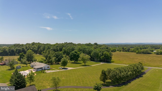 aerial view featuring a rural view