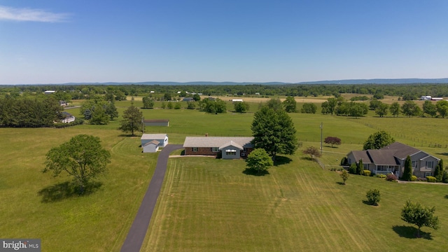 drone / aerial view with a rural view