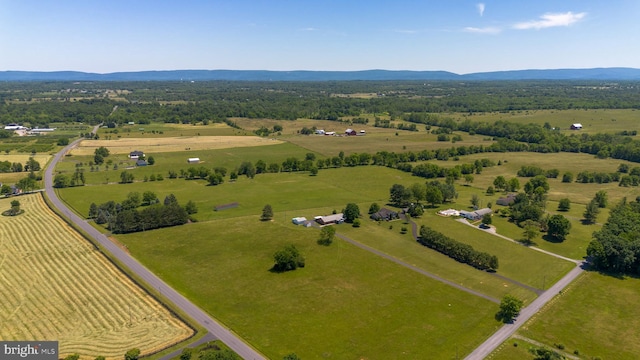 aerial view with a rural view and a mountain view