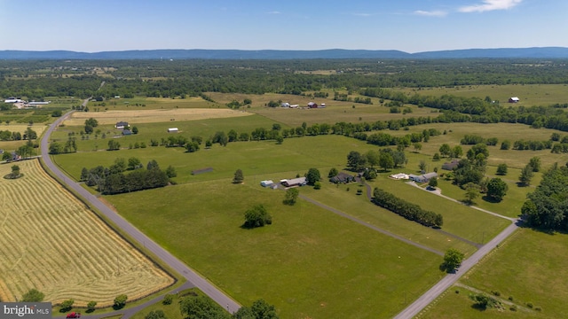 bird's eye view featuring a rural view