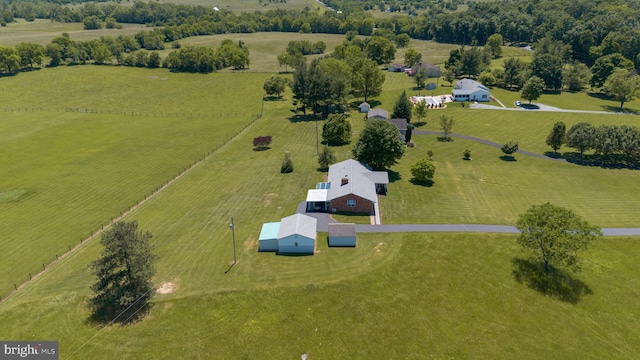 drone / aerial view featuring a rural view