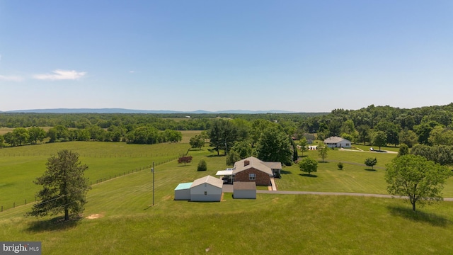 drone / aerial view with a rural view