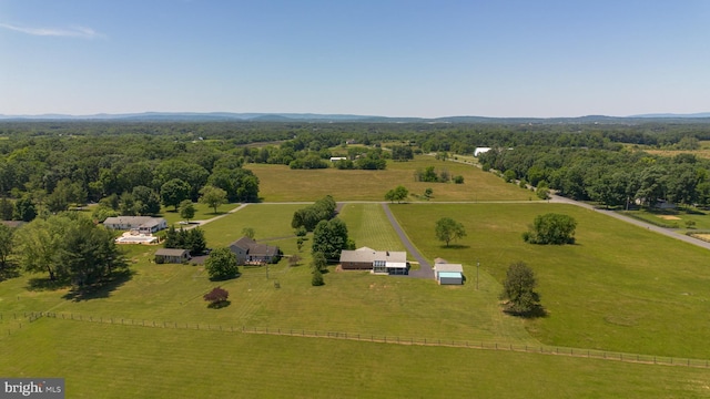 aerial view featuring a rural view