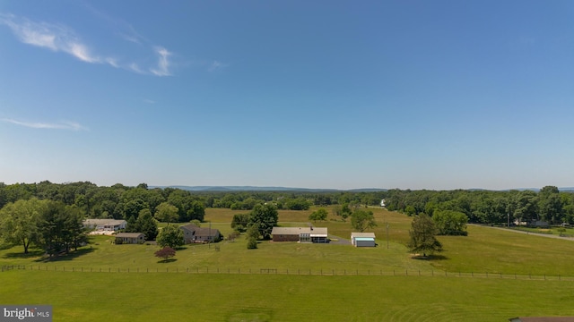 drone / aerial view with a rural view